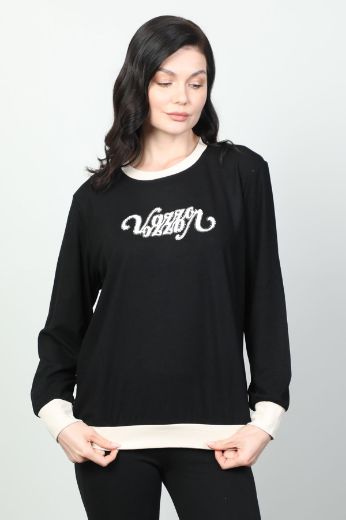 Picture of Vazzo&Green Apple 8569 BLACK Women Sweatsihrt