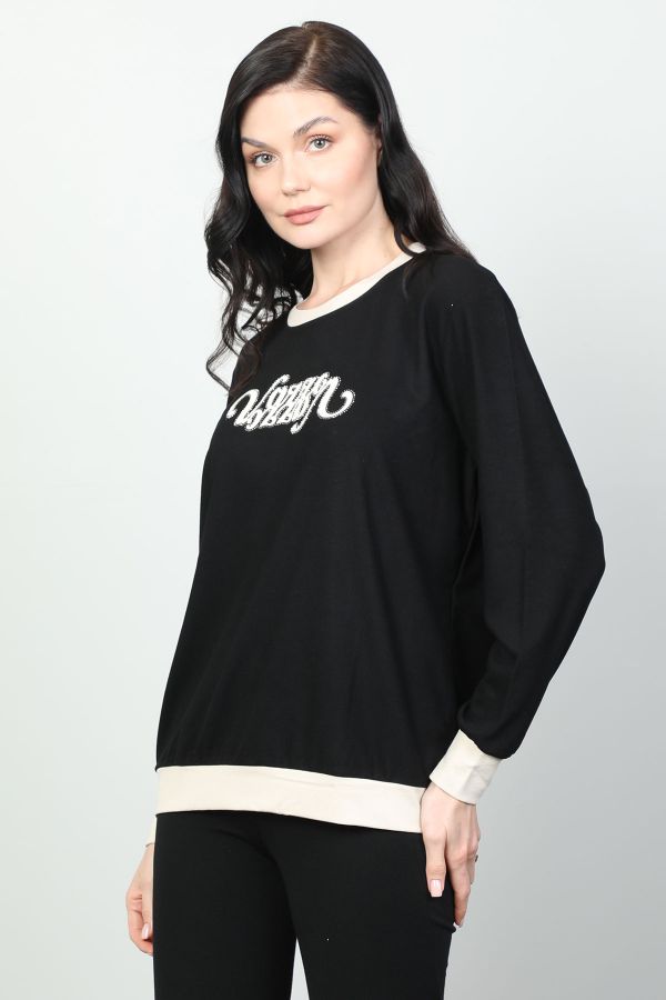 Picture of Vazzo&Green Apple 8569 BLACK Women Sweatsihrt