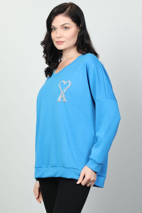 Picture of Vazzo&Green Apple 8525 BLUE Women Sweatsihrt