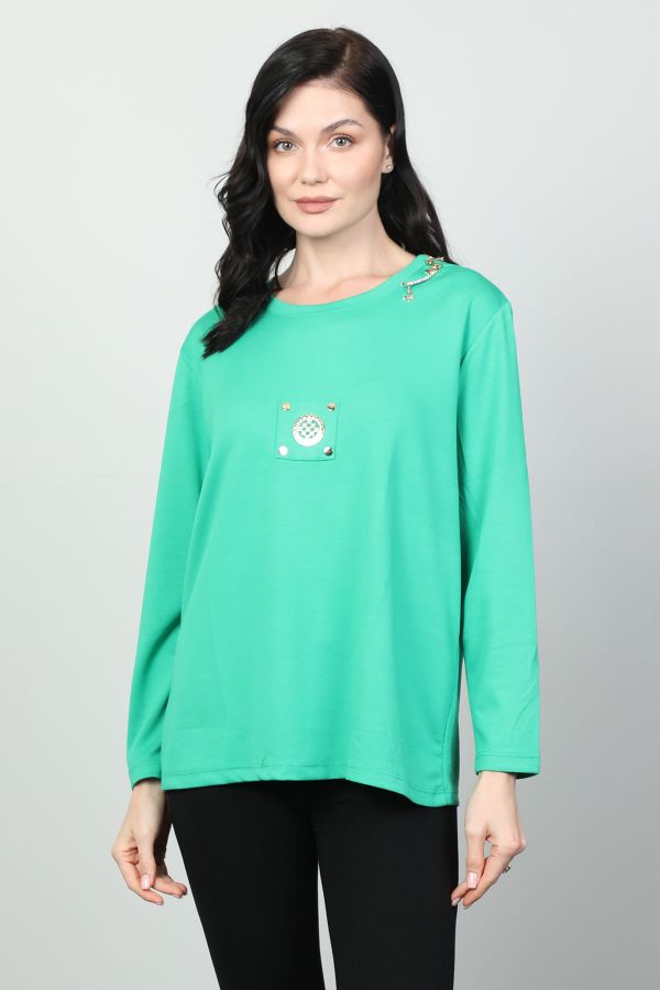 Picture of Vazzo&Green Apple 8549 GREEN Women Sweatsihrt