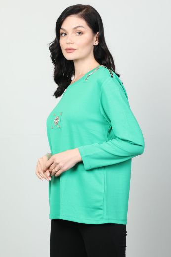 Picture of Vazzo&Green Apple 8549 GREEN Women Sweatsihrt