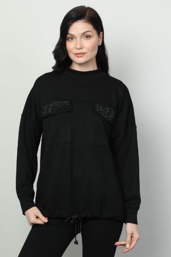 Picture of Vazzo&Green Apple 8565 BLACK Women Sweatsihrt