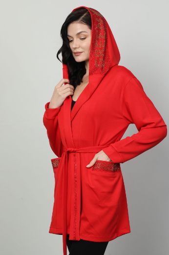 Picture of Vazzo&Green Apple 2022 RED WOMANS CARDIGAN