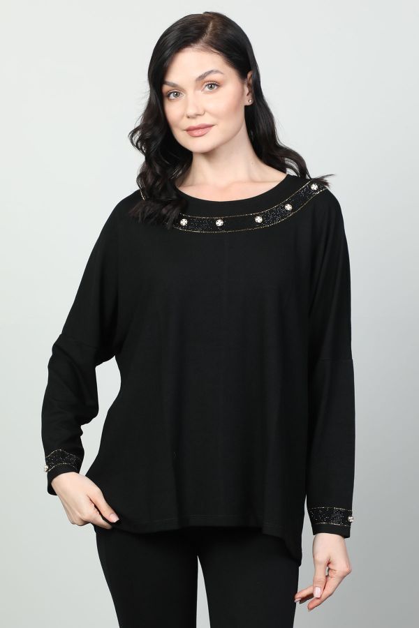 Picture of Vazzo&Green Apple 8558 BLACK Women Sweatsihrt