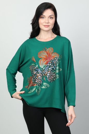 Picture of Vazzo&Green Apple 8559 GREEN Women Sweatsihrt