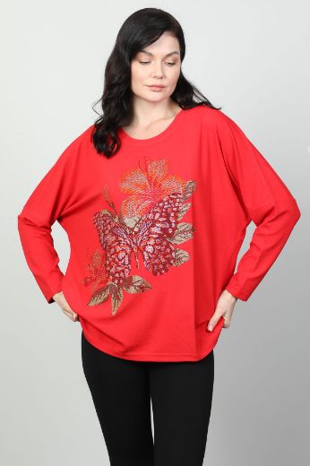 Picture of Vazzo&Green Apple 8559 RED Women Sweatsihrt