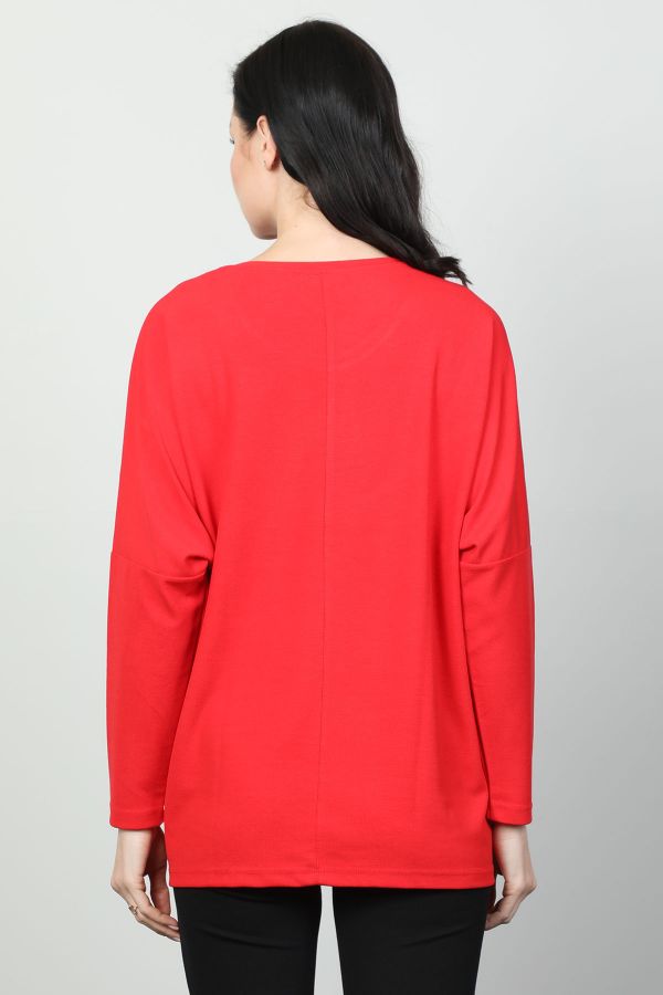 Picture of Vazzo&Green Apple 8559 RED Women Sweatsihrt