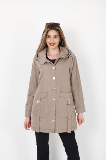 Picture of Lasagrada L22306 BEIGE Women Puffer Coat