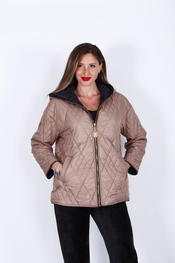 Picture of Lasagrada K2127 BROWN Women Puffer Coat