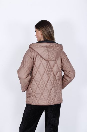 Picture of Lasagrada K2127 BROWN Women Puffer Coat