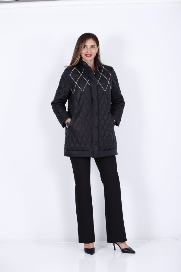 Picture of Lasagrada L22302 BLACK Women Puffer Coat