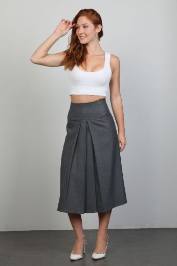 Picture of Bovona 244004 GREY Women Skirt