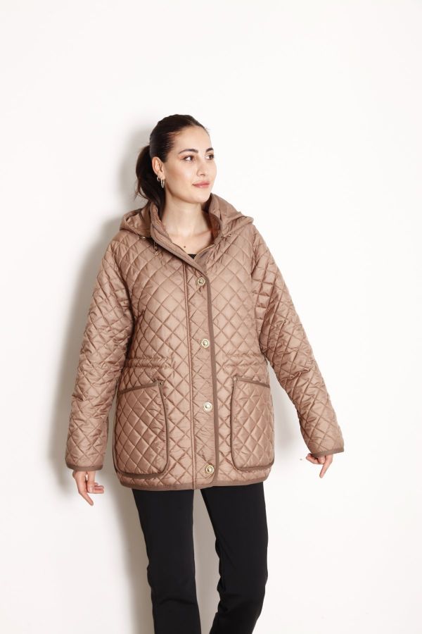 Picture of Lasagrada K2183 CAMEL Women Puffer Coat