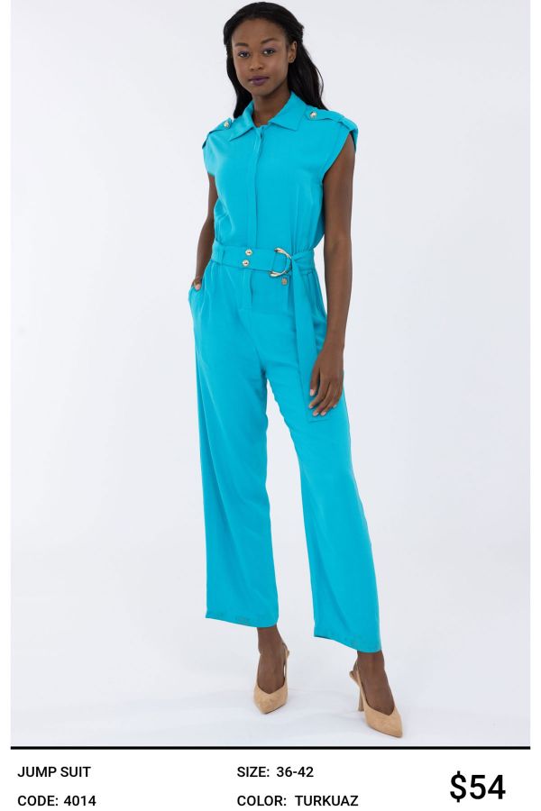 Picture of Idyl 4014 TURQUOISE Women's Trousers