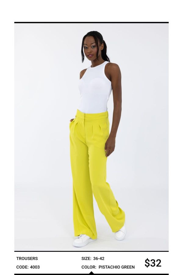 Picture of Idyl 4003 PISTACHIO GREEN Women's Trousers