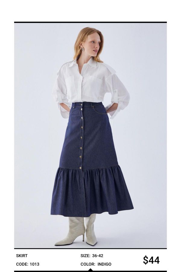 Picture of Idyl 1013 INDIGO Women Skirt