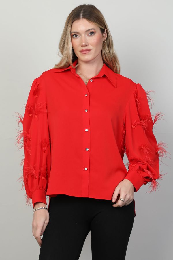 Picture of Modalinda 7416 RED Women Shirt