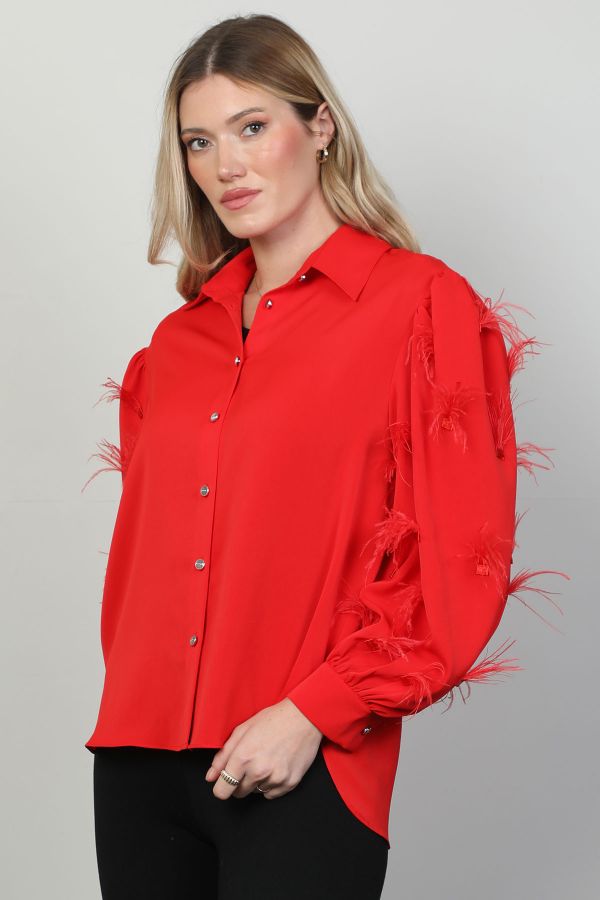 Picture of Modalinda 7416 RED Women Shirt