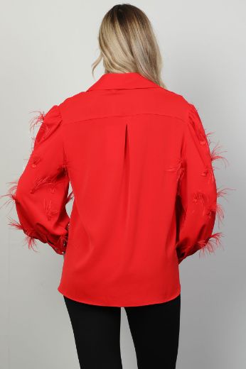 Picture of Modalinda 7416 RED Women Shirt