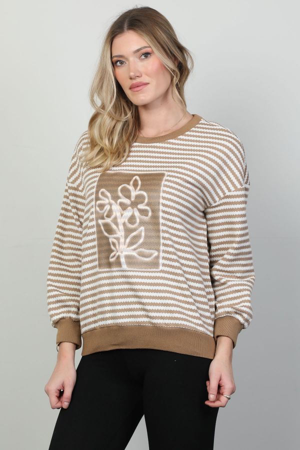 Picture of Seul 53183 BROWN WOMANS SWEATER 