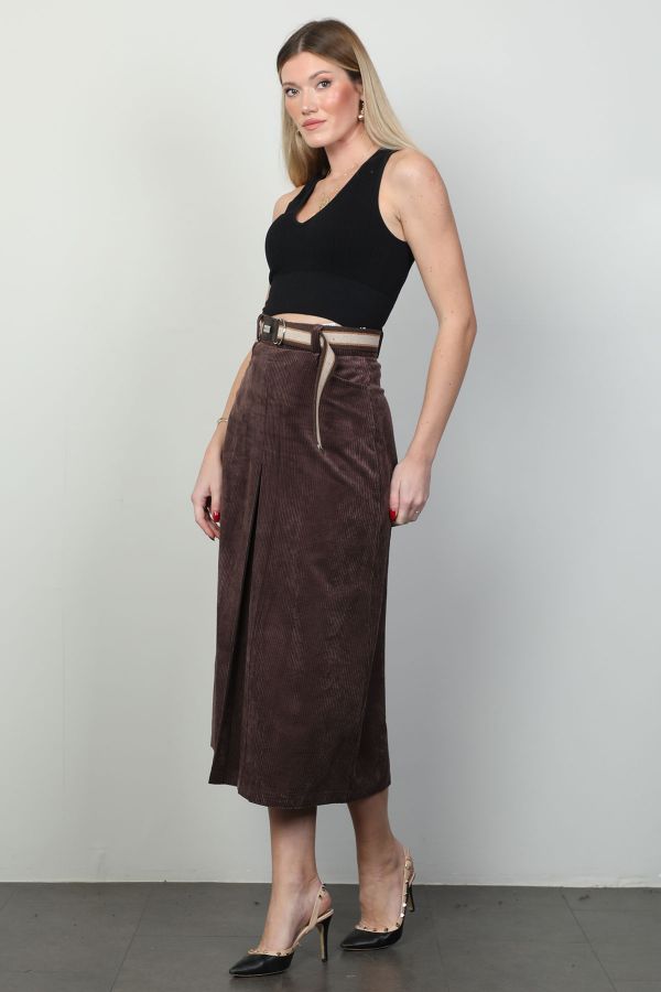 Picture of L-BIRD 14156 BROWN Women Skirt