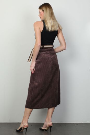 Picture of L-BIRD 14156 BROWN Women Skirt