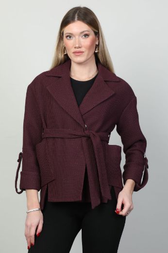 Picture of To-see 23348 BURGUNDY Women Puffer Coat