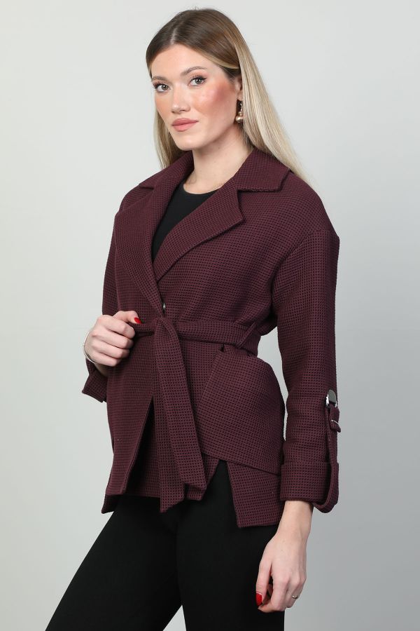 Picture of To-see 23348 BURGUNDY Women Puffer Coat