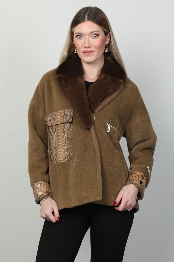 Picture of To-see 23515 BROWN Women Puffer Coat