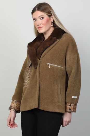 Picture of To-see 23515 BROWN Women Puffer Coat