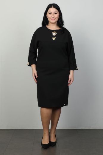 Picture of Vittoria 24869xl BLACK Plus Size Women Dress 