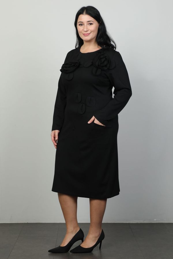 Picture of Vittoria 24894xl BLACK Plus Size Women Dress 