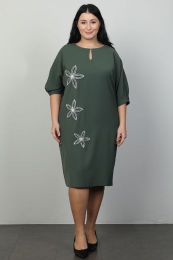 Picture of Vittoria 24898xl KHAKI Plus Size Women Dress 