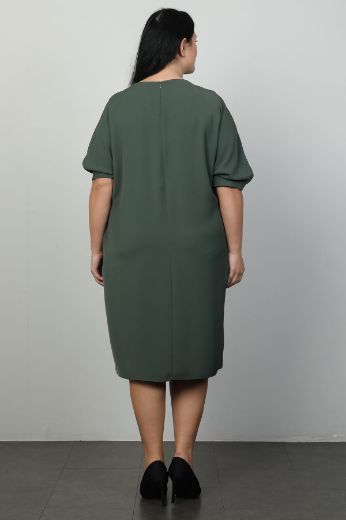 Picture of Vittoria 24898xl KHAKI Plus Size Women Dress 