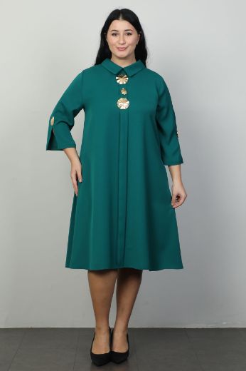 Picture of Vittoria 24885xl GREEN Plus Size Women Dress 