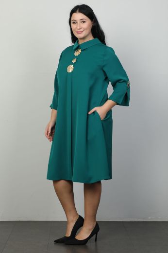 Picture of Vittoria 24885xl GREEN Plus Size Women Dress 