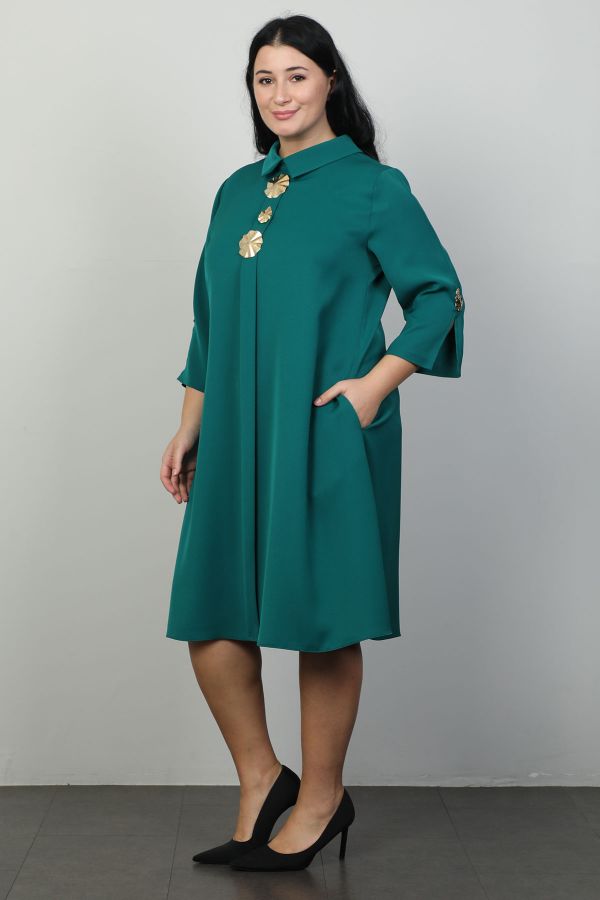 Picture of Vittoria 24885xl GREEN Plus Size Women Dress 