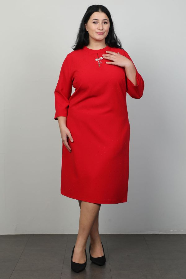 Picture of Vittoria 24886xl RED Plus Size Women Dress 